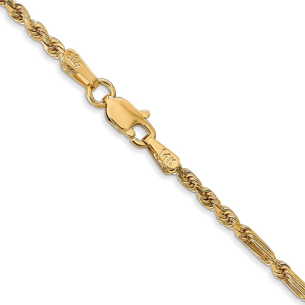 14k 2.25mm D/C Milano Rope Chain (5.81 grams)