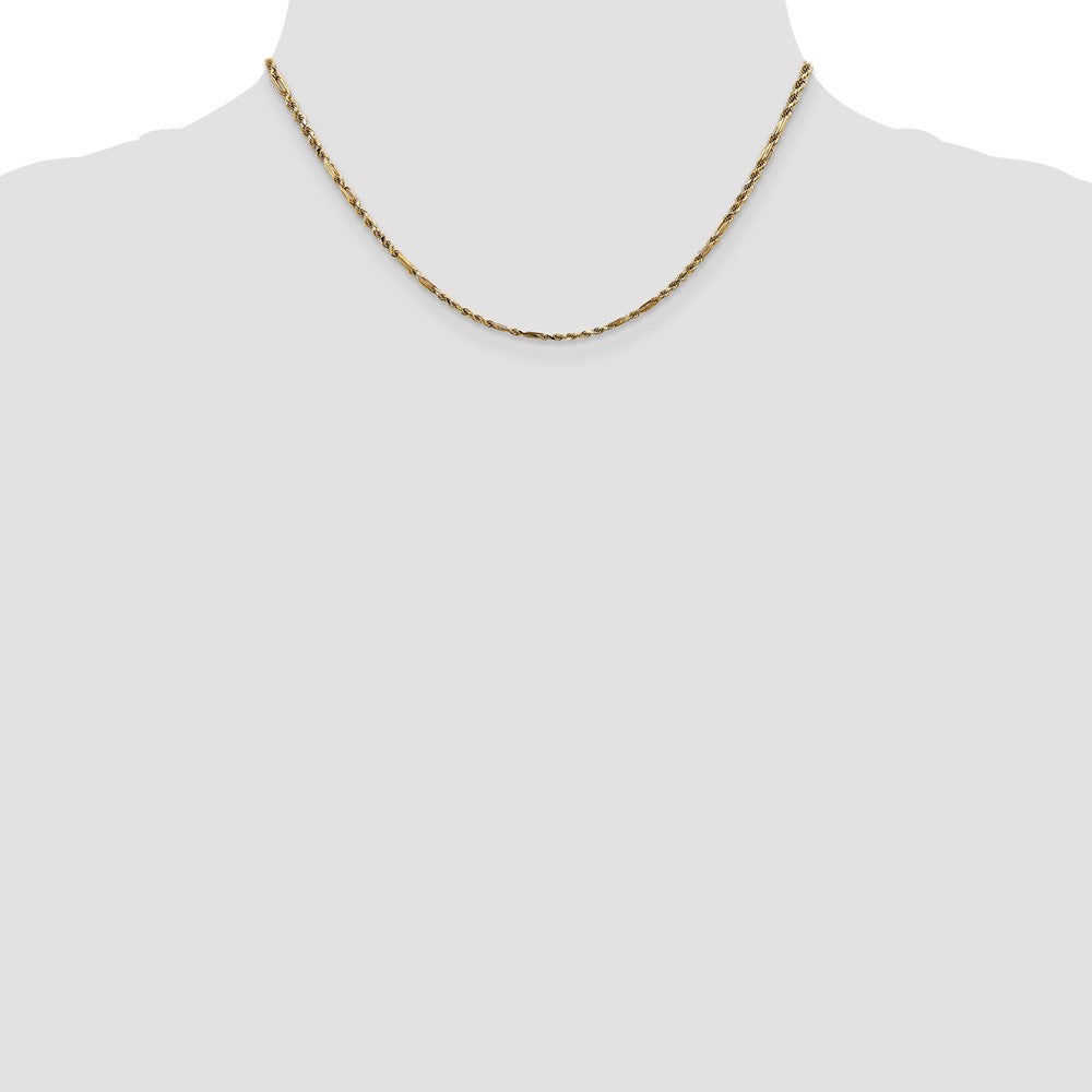 14k 2.25mm D/C Milano Rope Chain (5.81 grams)