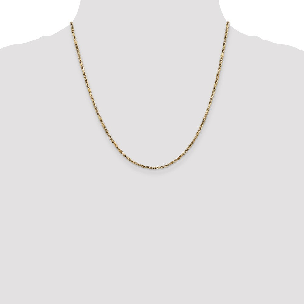 14k 2.25mm D/C Milano Rope Chain (5.81 grams)