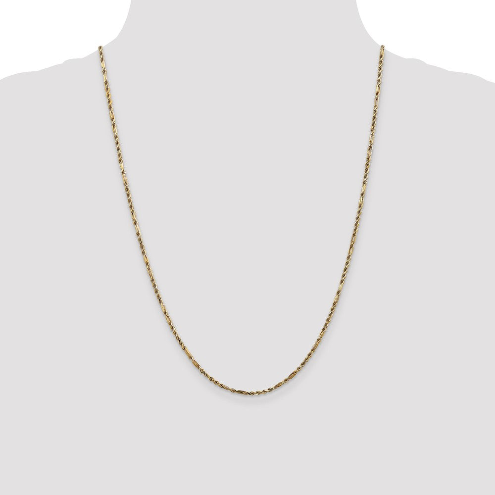 14k 2.25mm D/C Milano Rope Chain (5.81 grams)