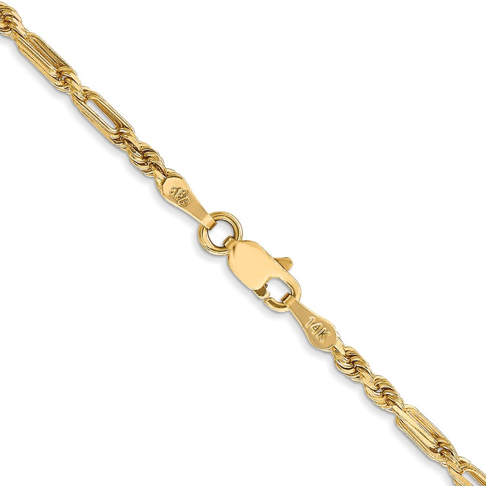 14k 2.5mm D/C Milano Rope Chain (7.01 grams)