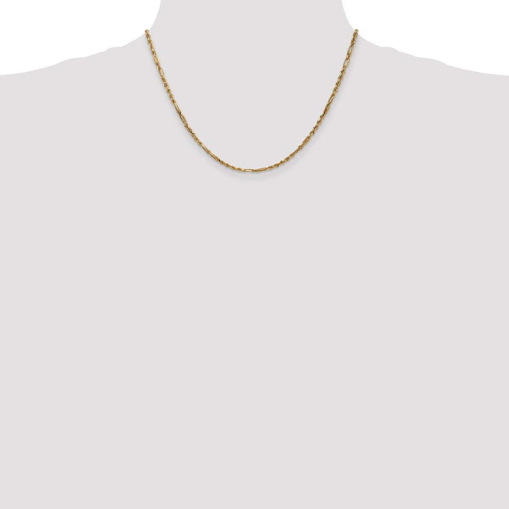 14k 2.5mm D/C Milano Rope Chain (7.01 grams)