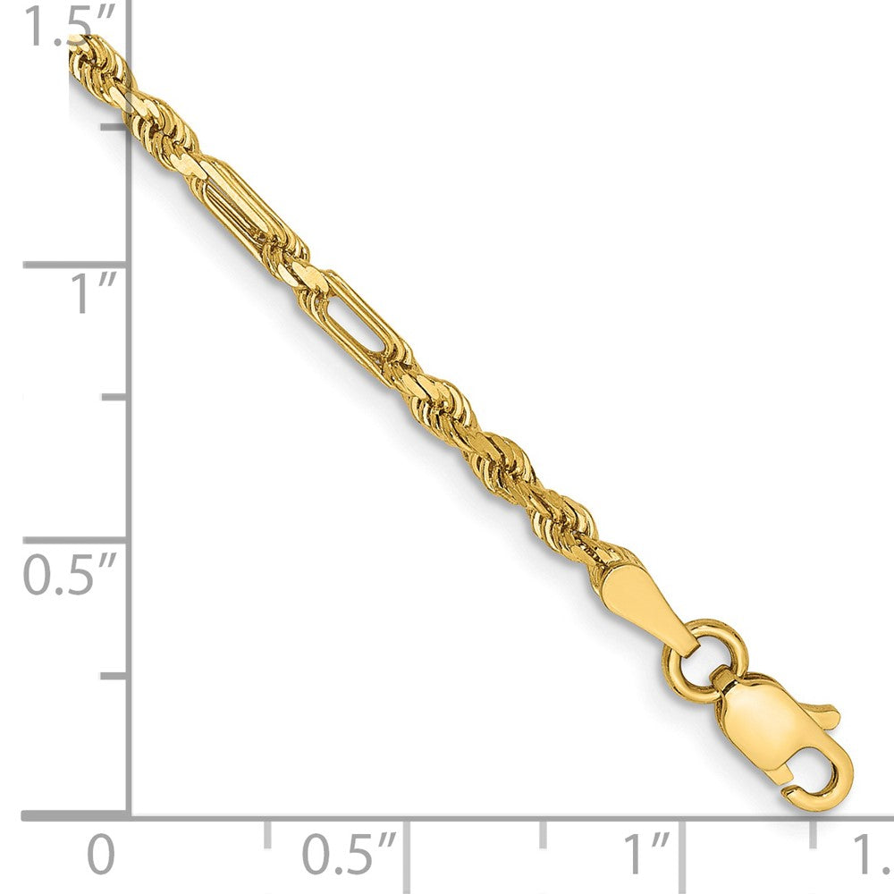 14k 2.5mm D/C Milano Rope Chain Bracelet (3.26 grams)