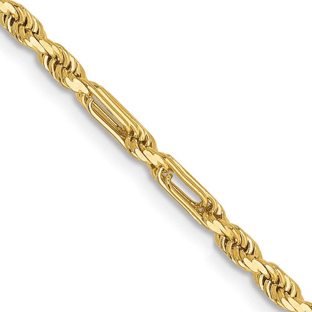 14k 2.5mm D/C Milano Rope Chain (7.01 grams)