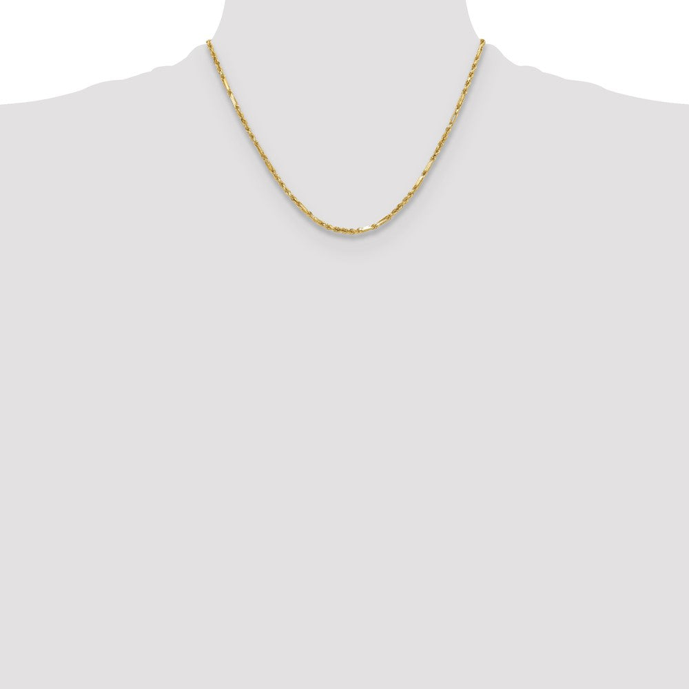 14k 2.75mm D/C Milano Rope Chain (10.00 grams)