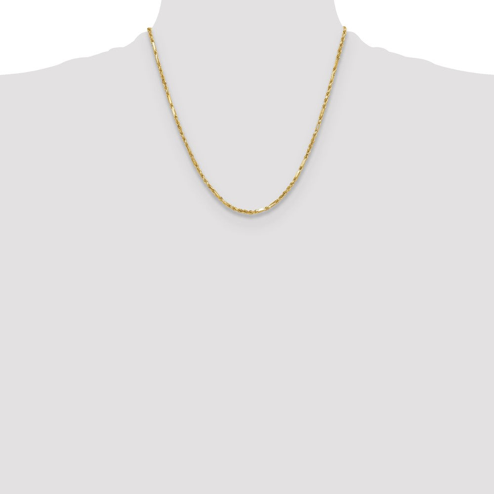 14k 2.75mm D/C Milano Rope Chain (10.00 grams)