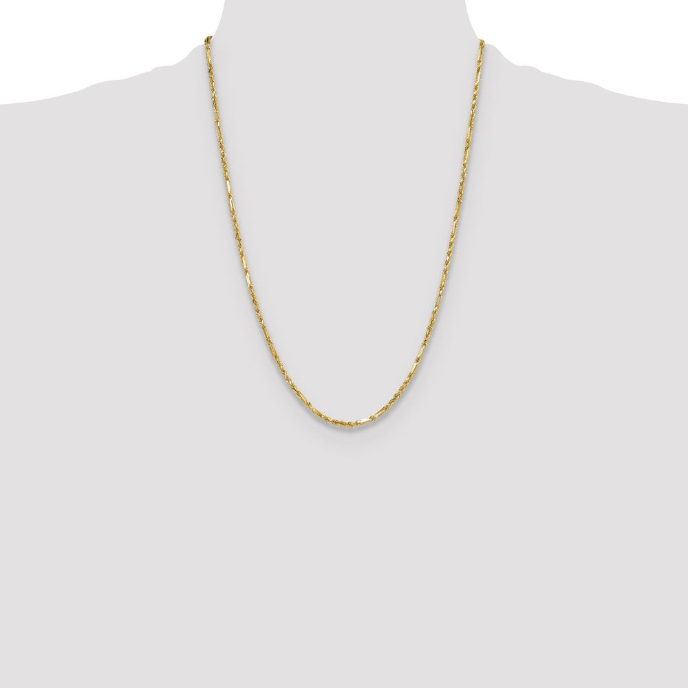 14k 2.75mm D/C Milano Rope Chain (10.00 grams)