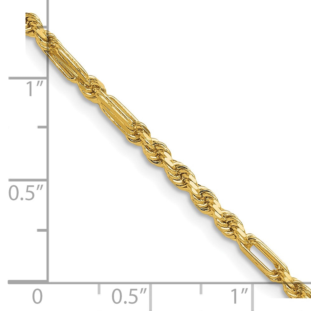 14k 2.75mm D/C Milano Rope Chain Bracelet (4.41 grams)