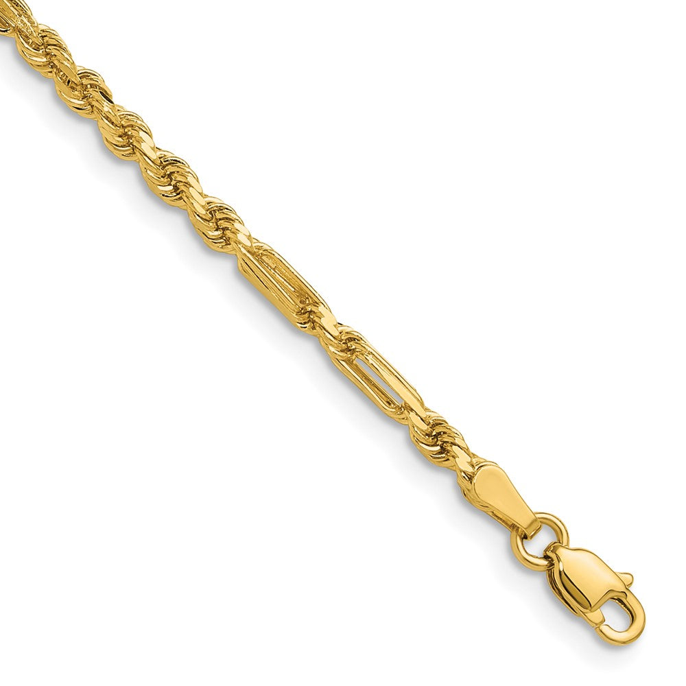 14k 2.75mm D/C Milano Rope Chain Bracelet (4.41 grams)