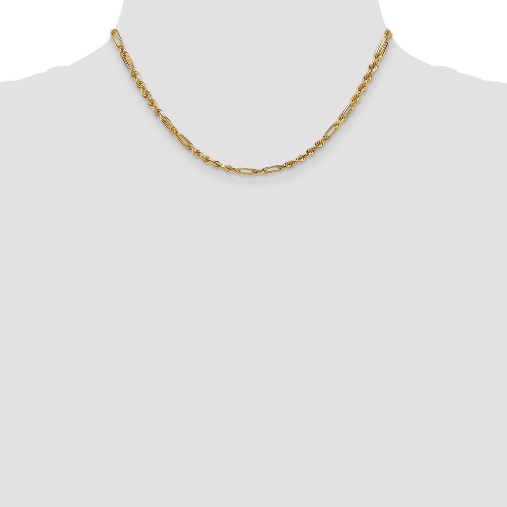 14k 3.0mm D/C Milano Rope Chain (12.06 grams)