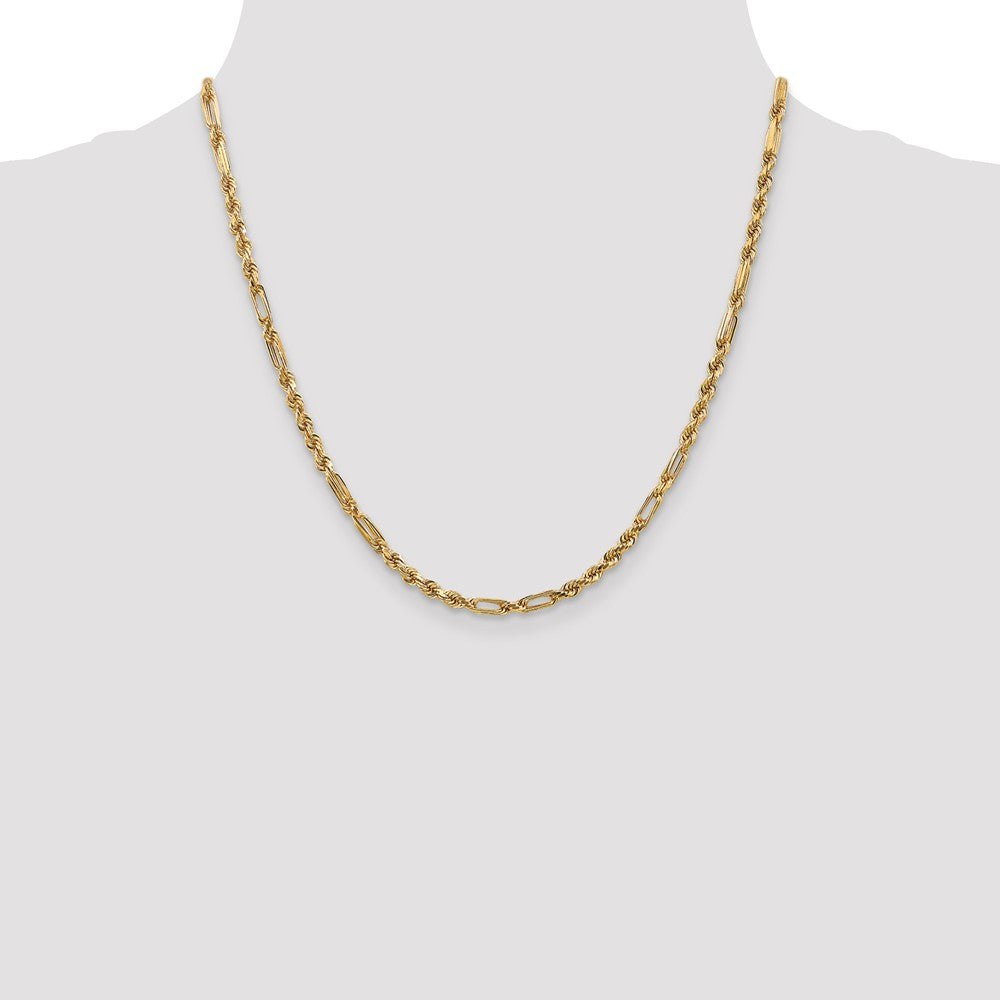 14k 3.0mm D/C Milano Rope Chain (12.06 grams)