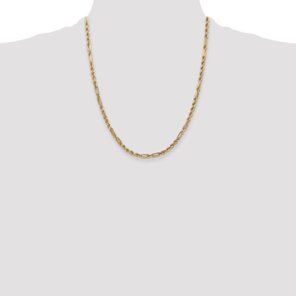 14k 3.0mm D/C Milano Rope Chain (12.06 grams)