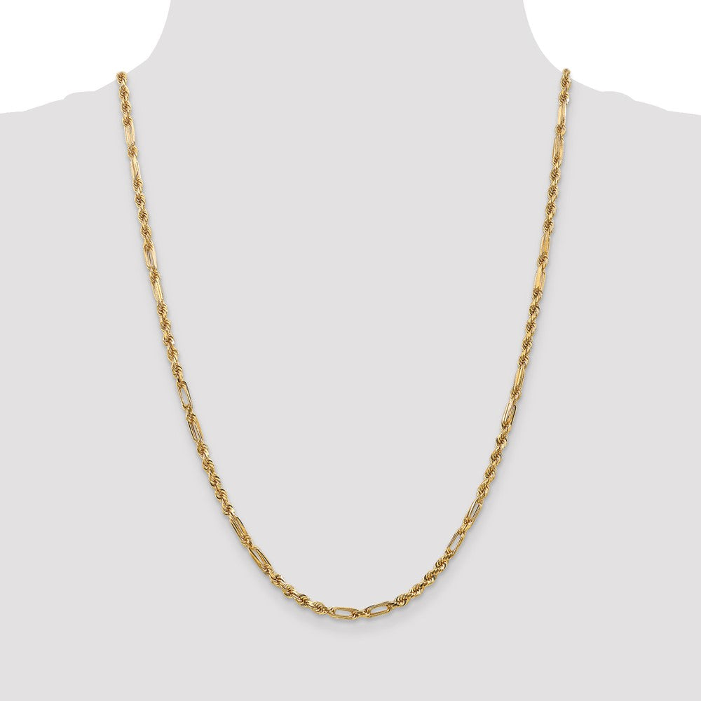 14k 3.0mm D/C Milano Rope Chain (12.06 grams)