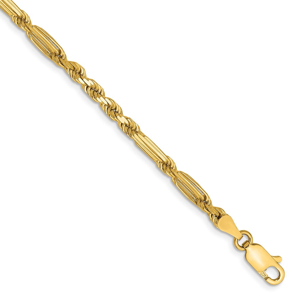 14k 3.0mm D/C Milano Rope Chain Bracelet (5.39 grams)