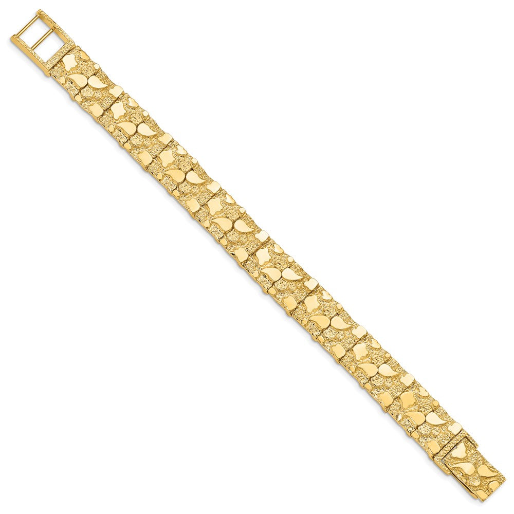 14k Yellow Gold 12.5 mm Nugget Bracelet (30.3 grams)