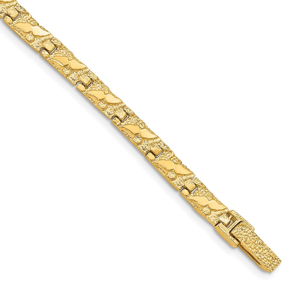14k Yellow Gold 5 mm Nugget Bracelet (10 grams)