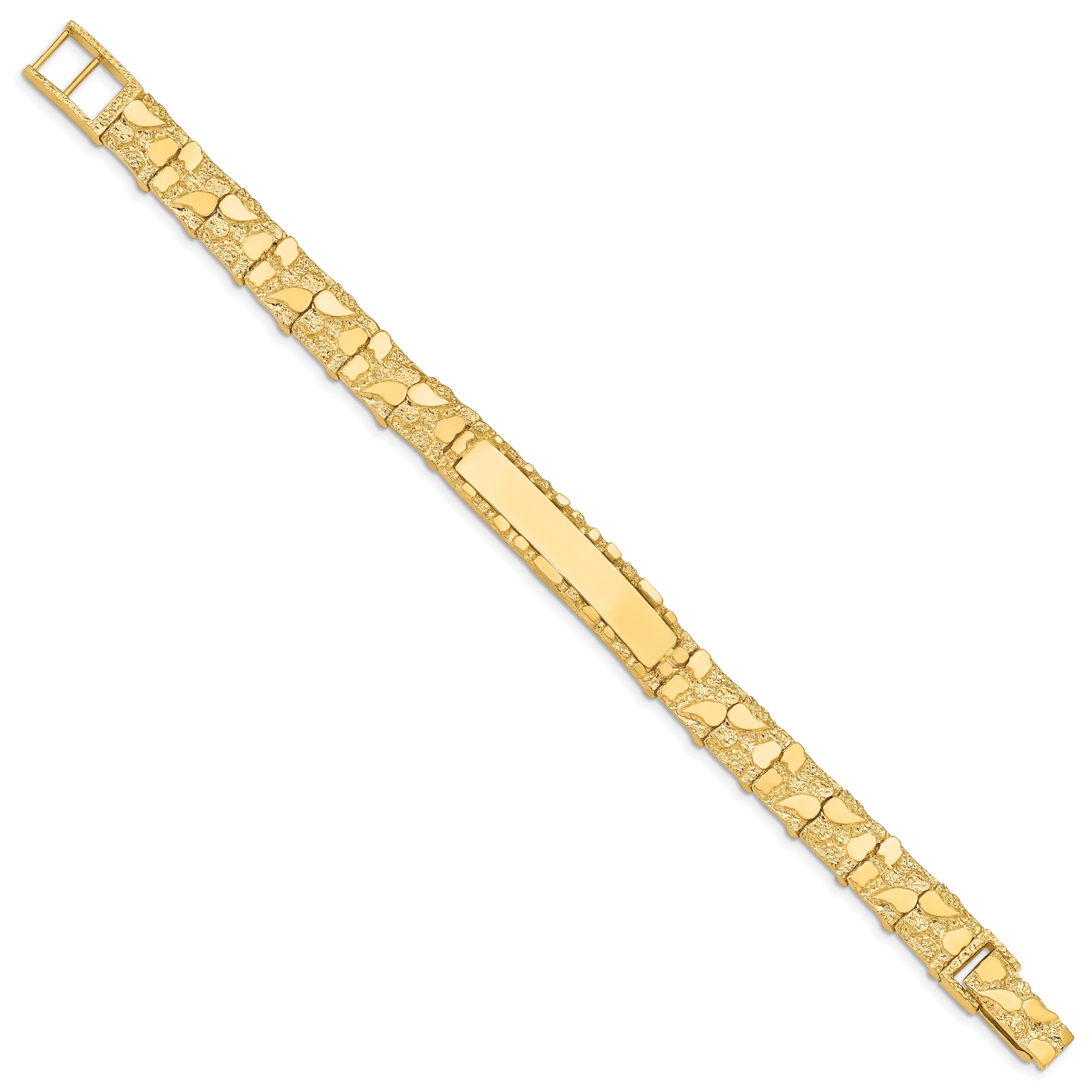 14k 10.0mm Nugget ID Bracelet (25.49 grams)