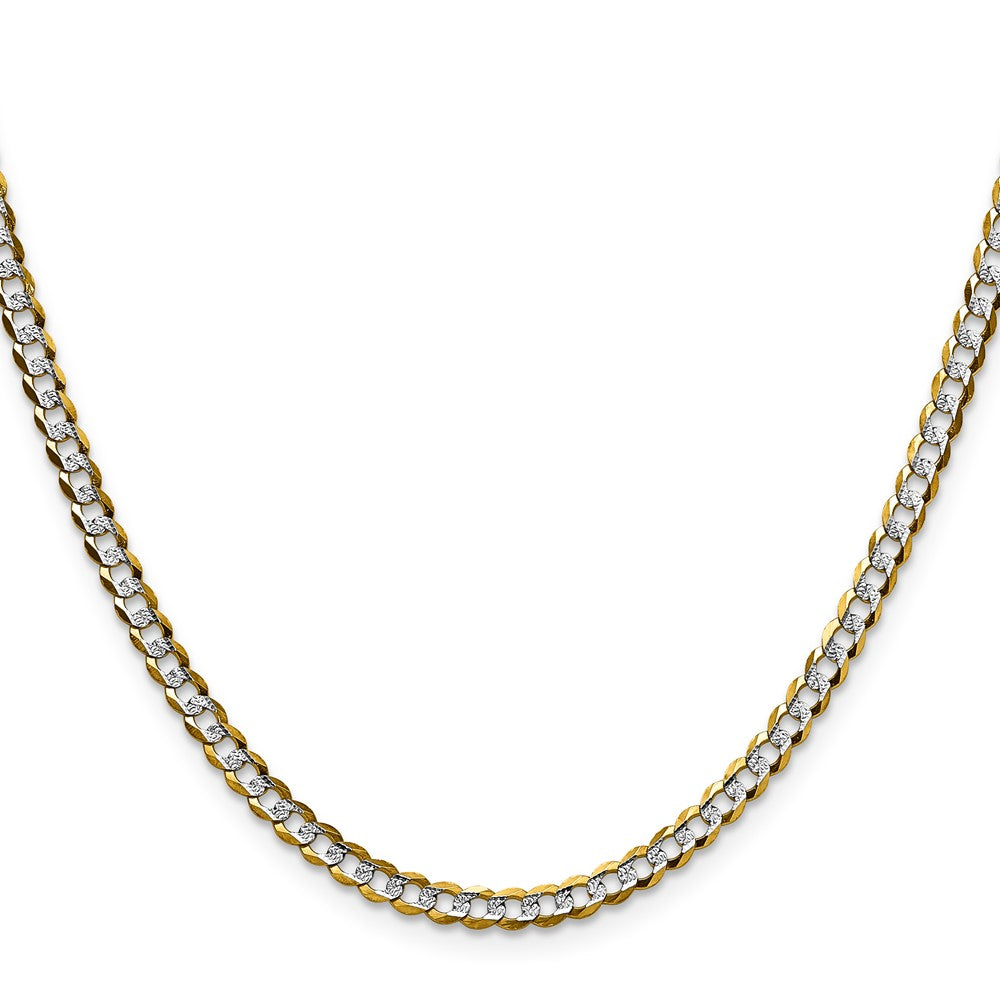 14k 3.7mm Lightweight Pavé Flat Cuban Chain (6.25 grams)