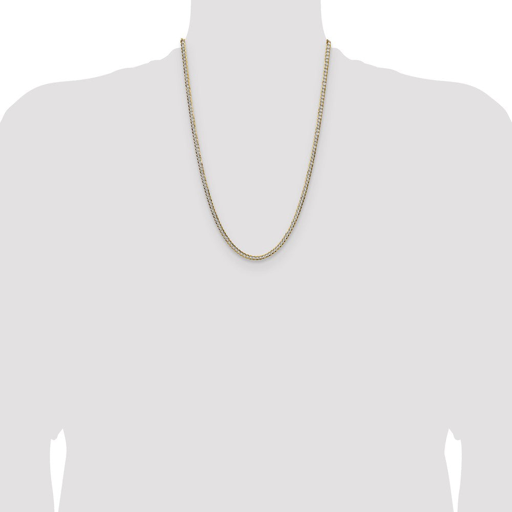 14k 3.7mm Lightweight Pavé Flat Cuban Chain (6.25 grams)