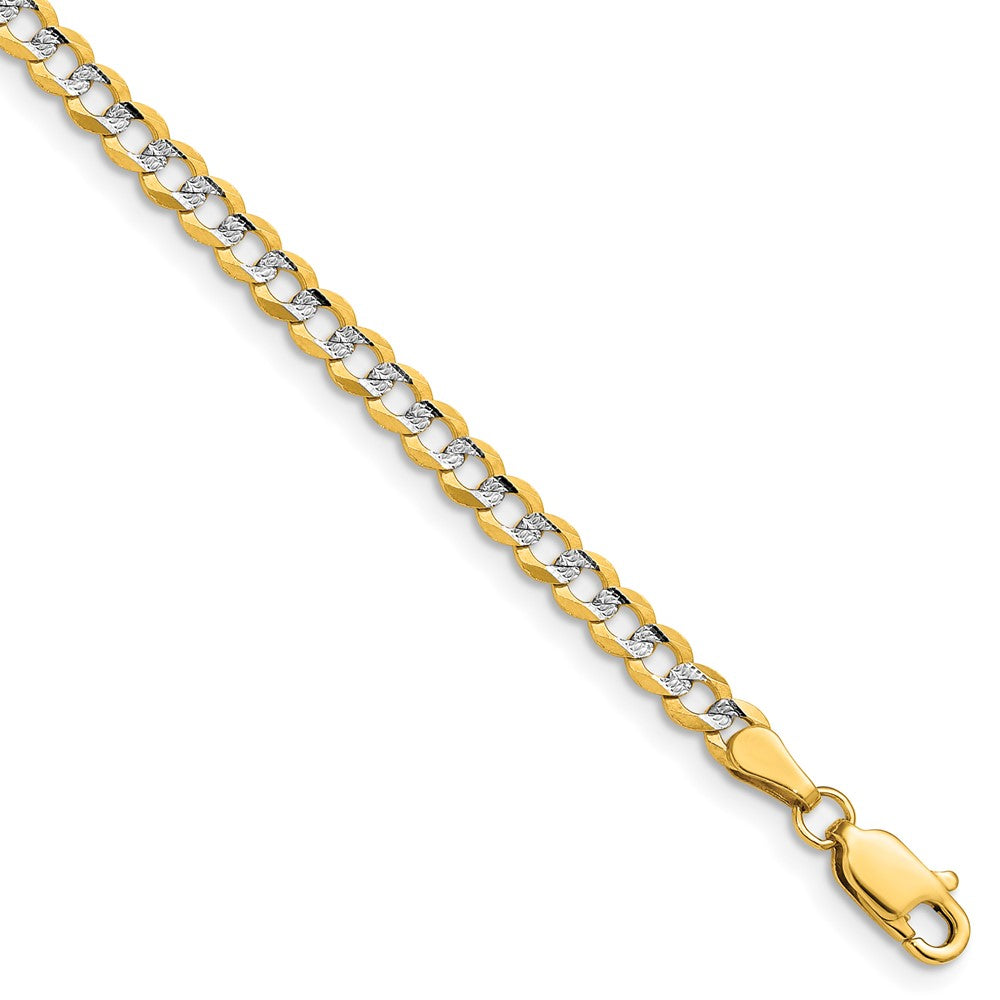 14k 3.7mm Lightweight Pavé Flat Cuban Chain (6.25 grams)