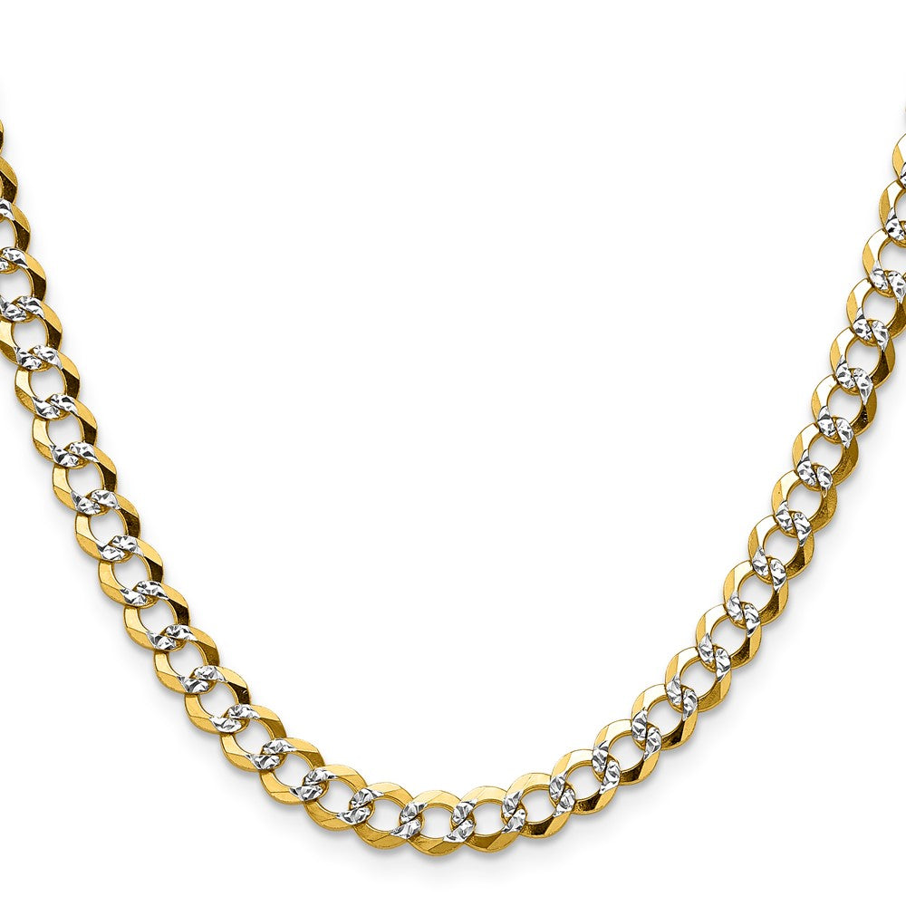 14k 5.9mm Lightweight Pavé Flat Cuban Chain (14.15 grams)