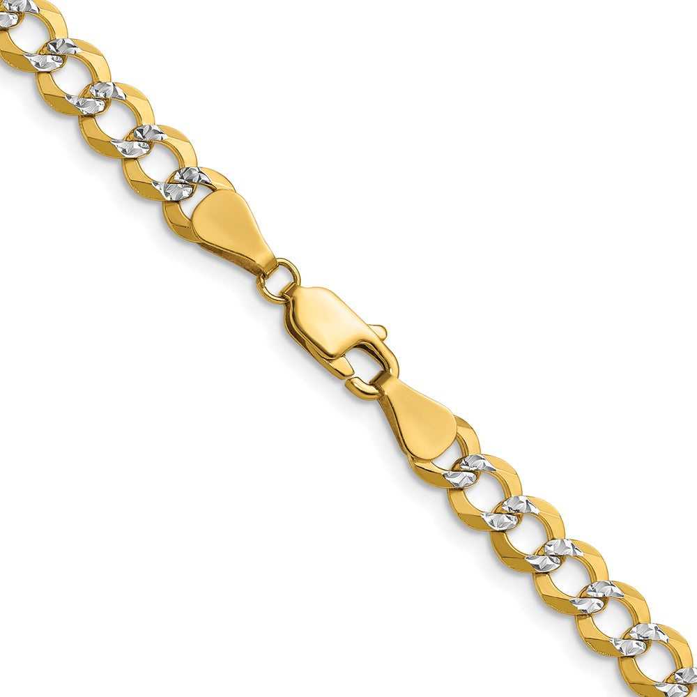 14k 5.9mm Lightweight Pavé Flat Cuban Chain (14.15 grams)