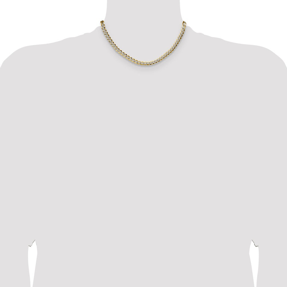 14k 5.9mm Lightweight Pavé Flat Cuban Chain (14.15 grams)