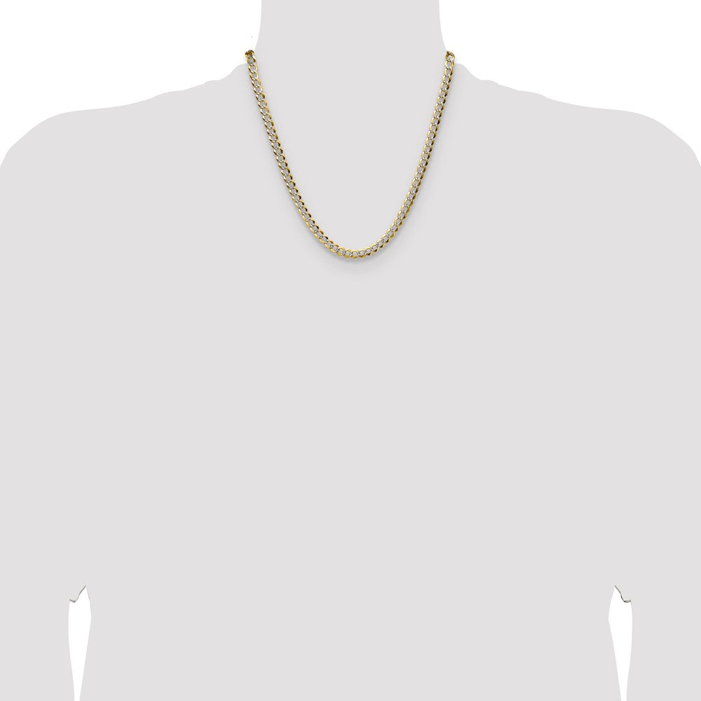 14k 5.9mm Lightweight Pavé Flat Cuban Chain (14.15 grams)