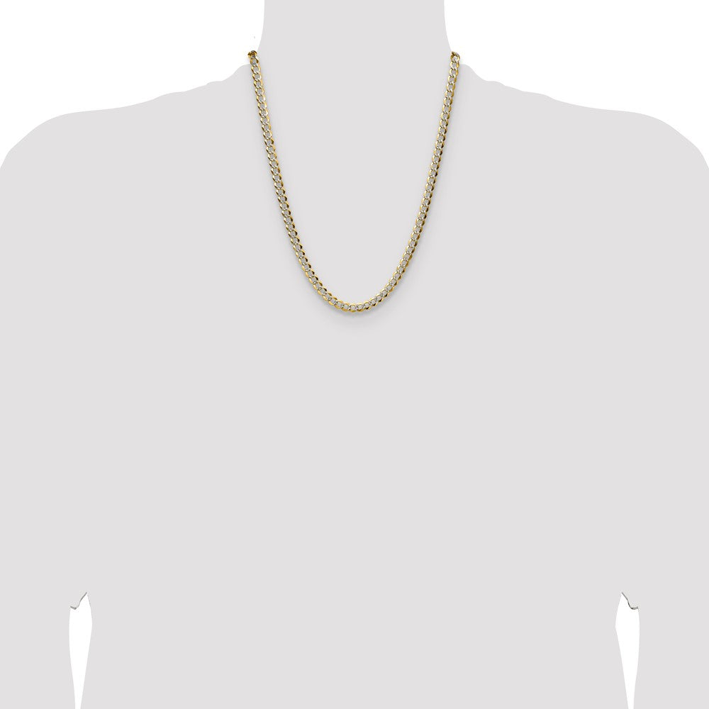 14k 5.9mm Lightweight Pavé Flat Cuban Chain (14.15 grams)