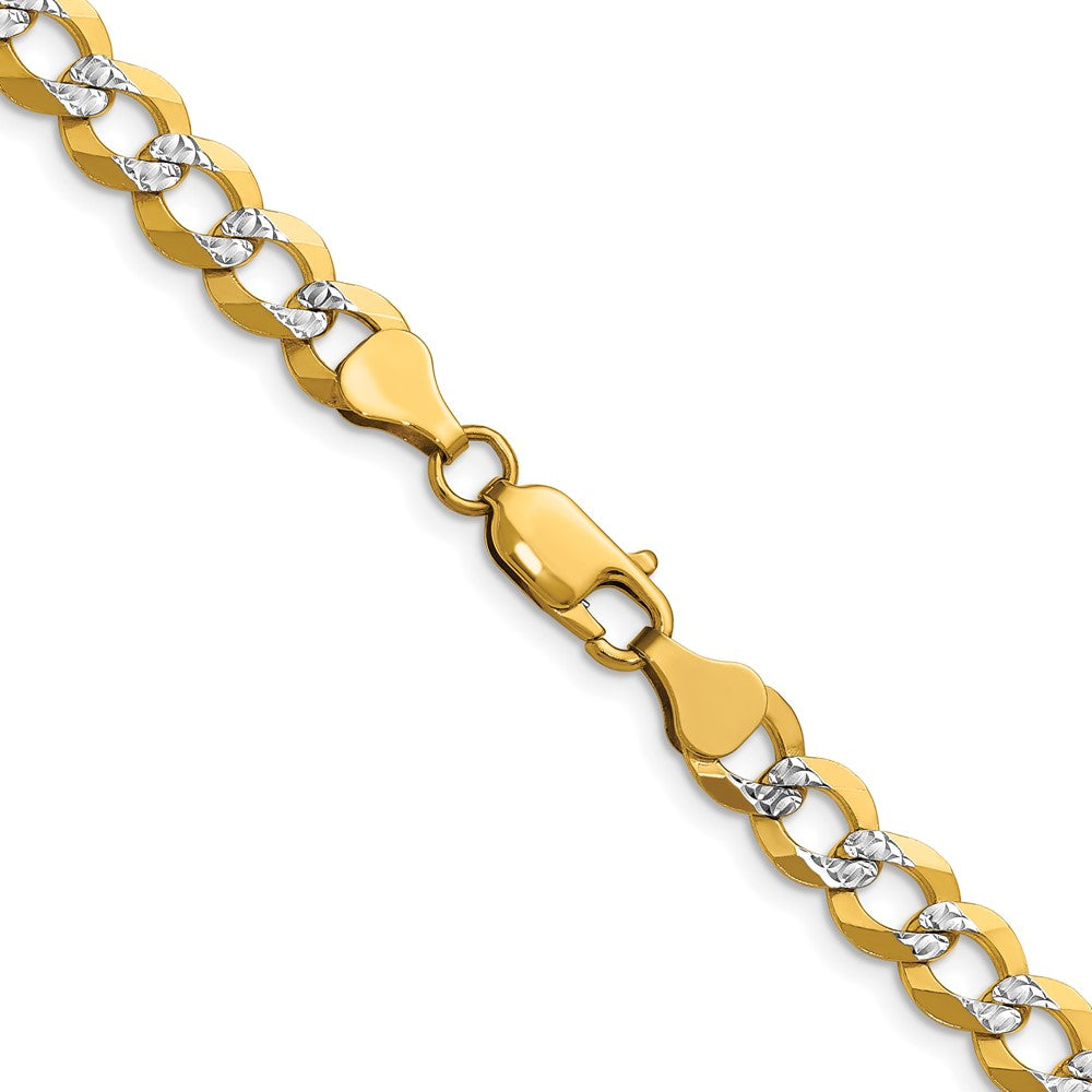 14k 7.2mm Lightweight Pavé Flat Cuban Chain (19.64 grams)