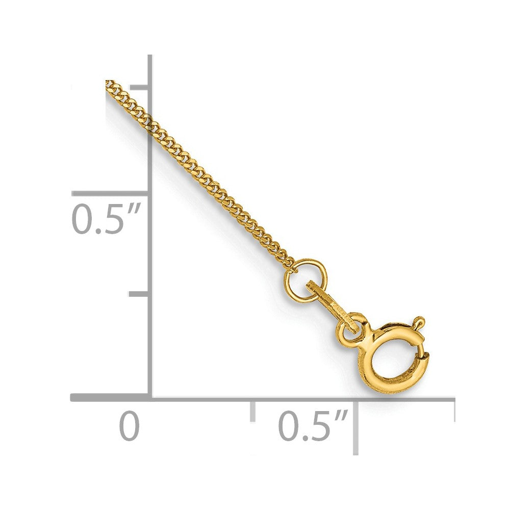 14ky .9mm Curb Chain Bracelet (0.72 grams)