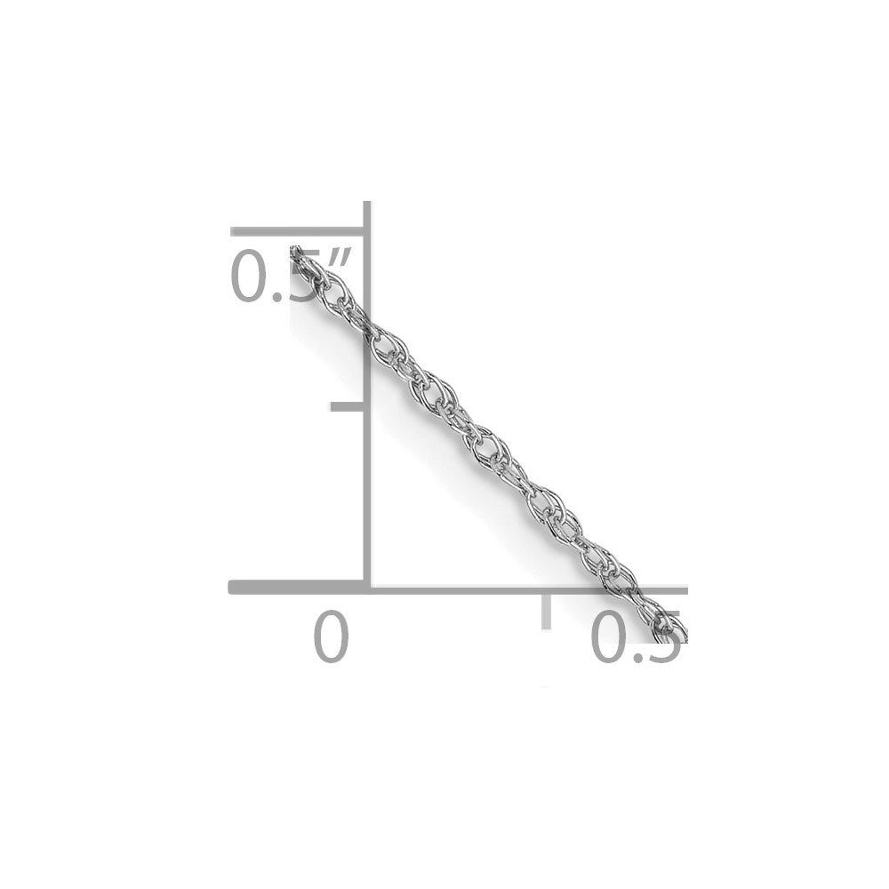 14k WG .8mm Polished Light Baby Rope Chain Bracelet (0.35 grams)