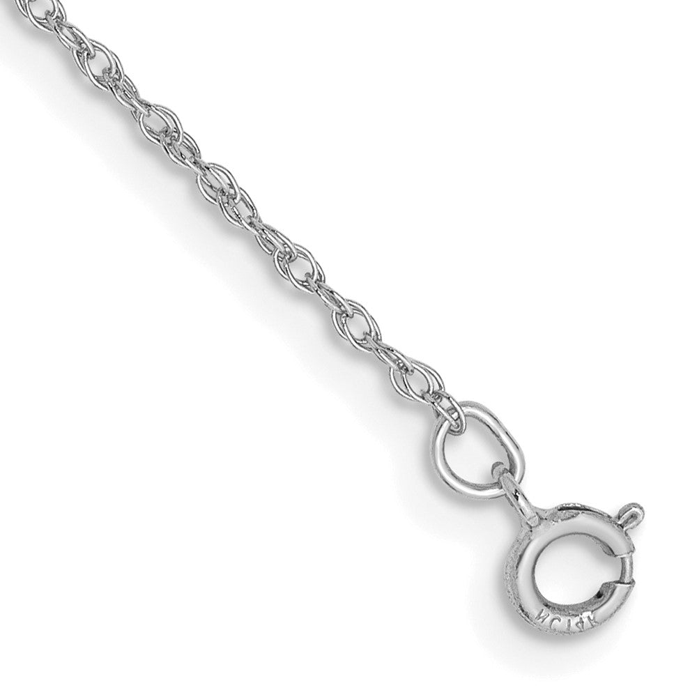 14k WG .8mm Polished Light Baby Rope Chain Bracelet (0.35 grams)