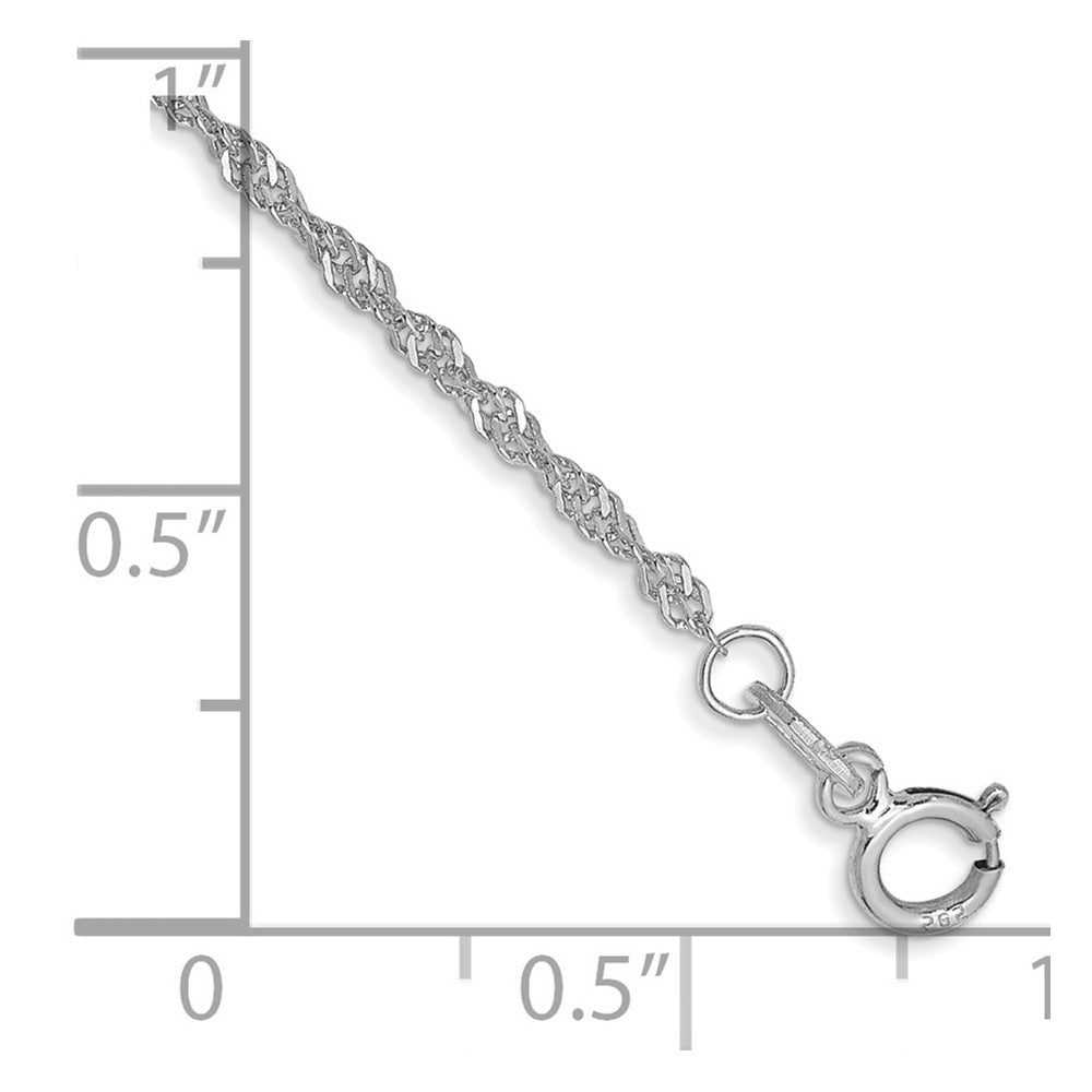 14k WG 1.4mm Singapore Chain Bracelet (0.70 grams)
