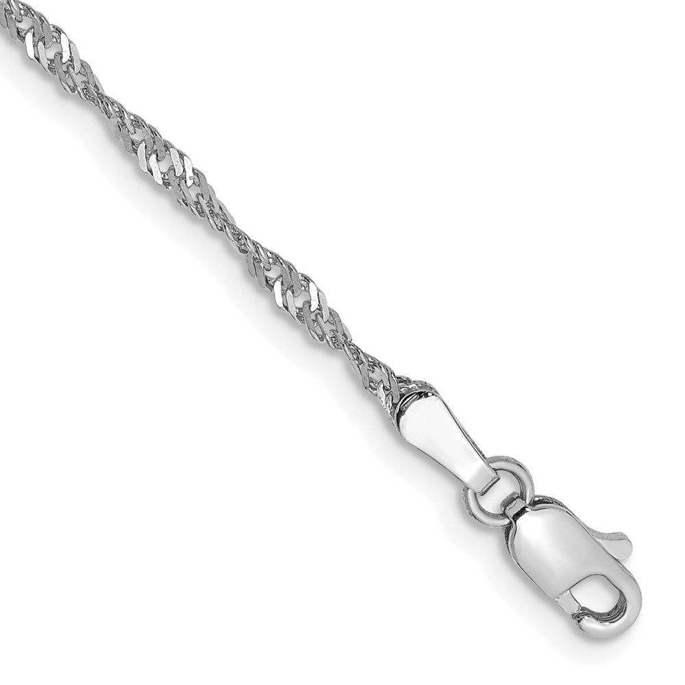 14k WG 1.7mm Singapore Chain Bracelet (1.27 grams)