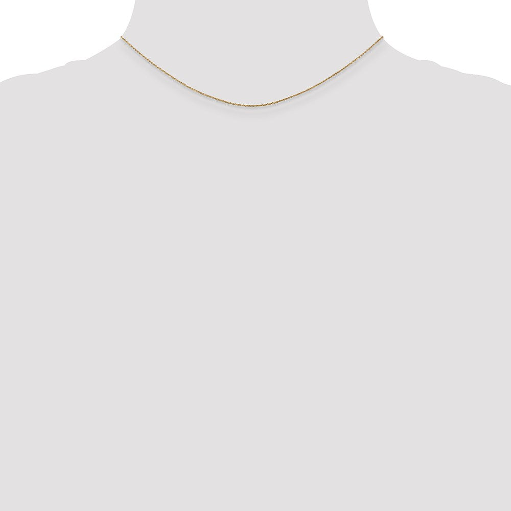 14k .75mm Round Open Link Cable Chain (0.61 grams)