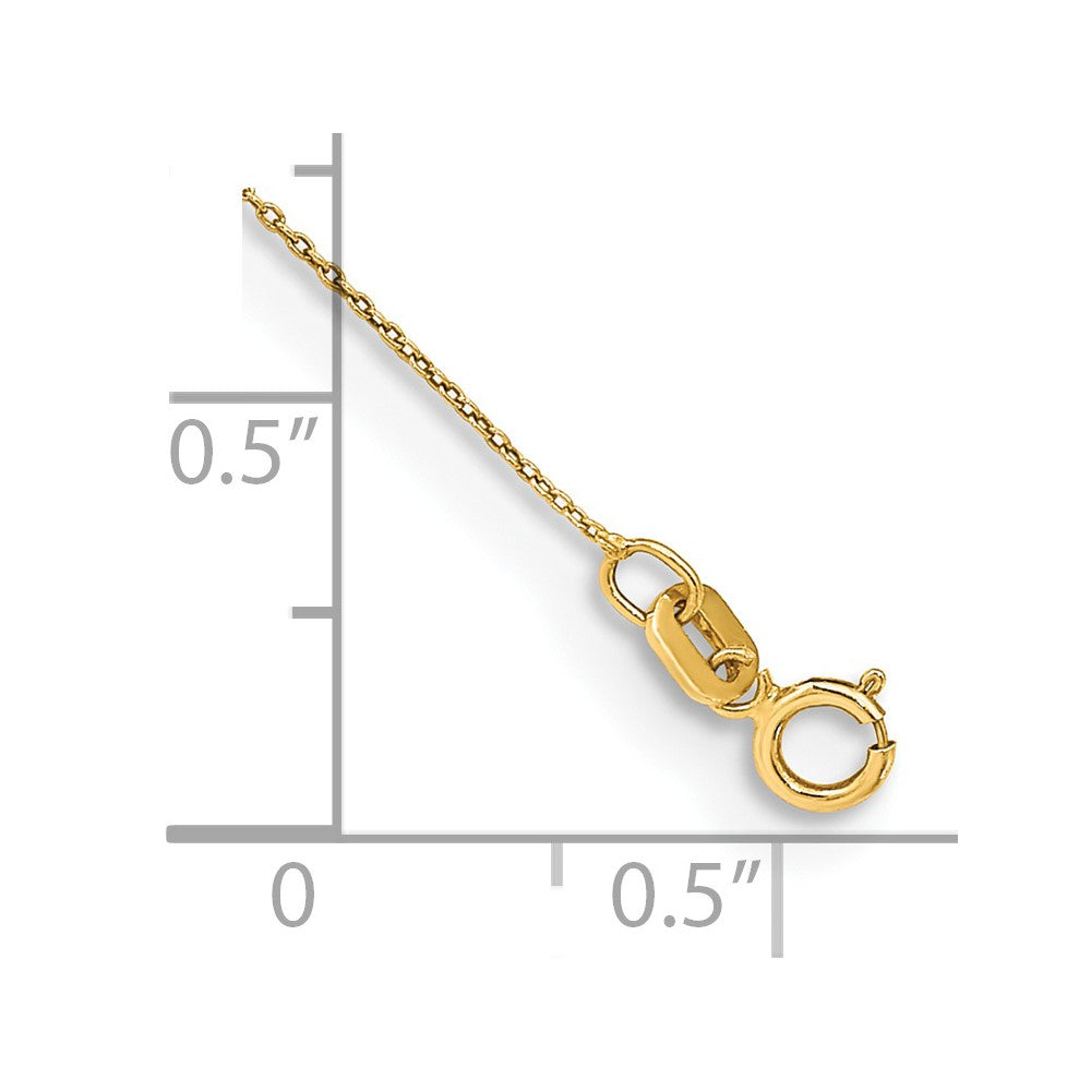 14k .75mm Round Open Link Cable Chain Bracelet (0.46 grams)