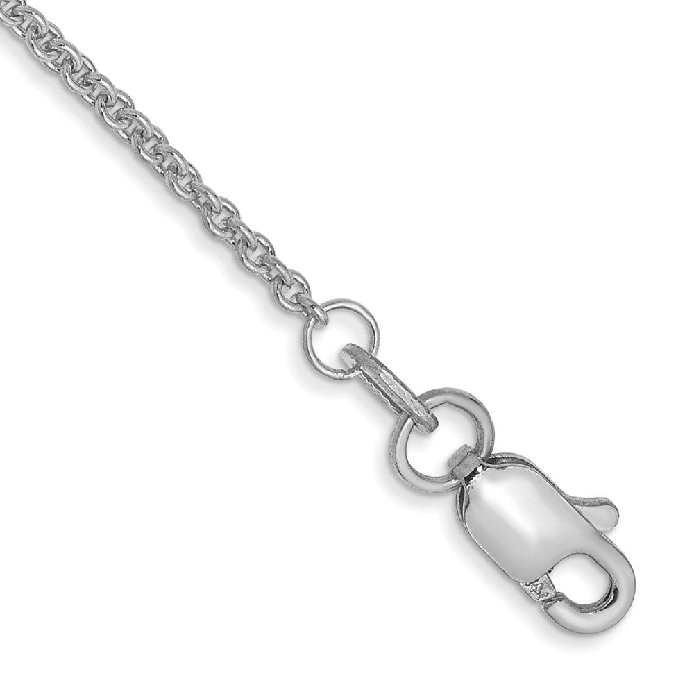 14k WG 1.4mm Round Open Link Cable Chain Bracelet (1.50 grams)