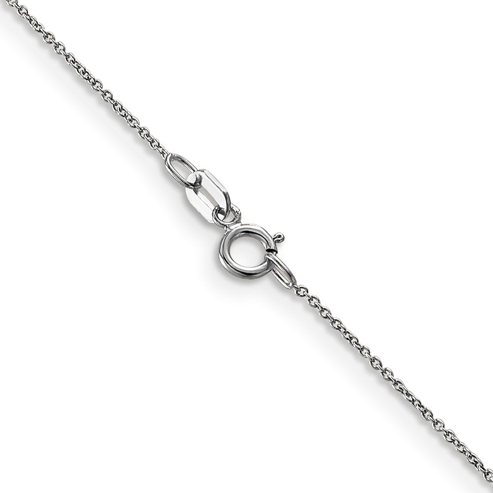 14k WG .75mm Round Open Link Cable Chain (0.64 grams)