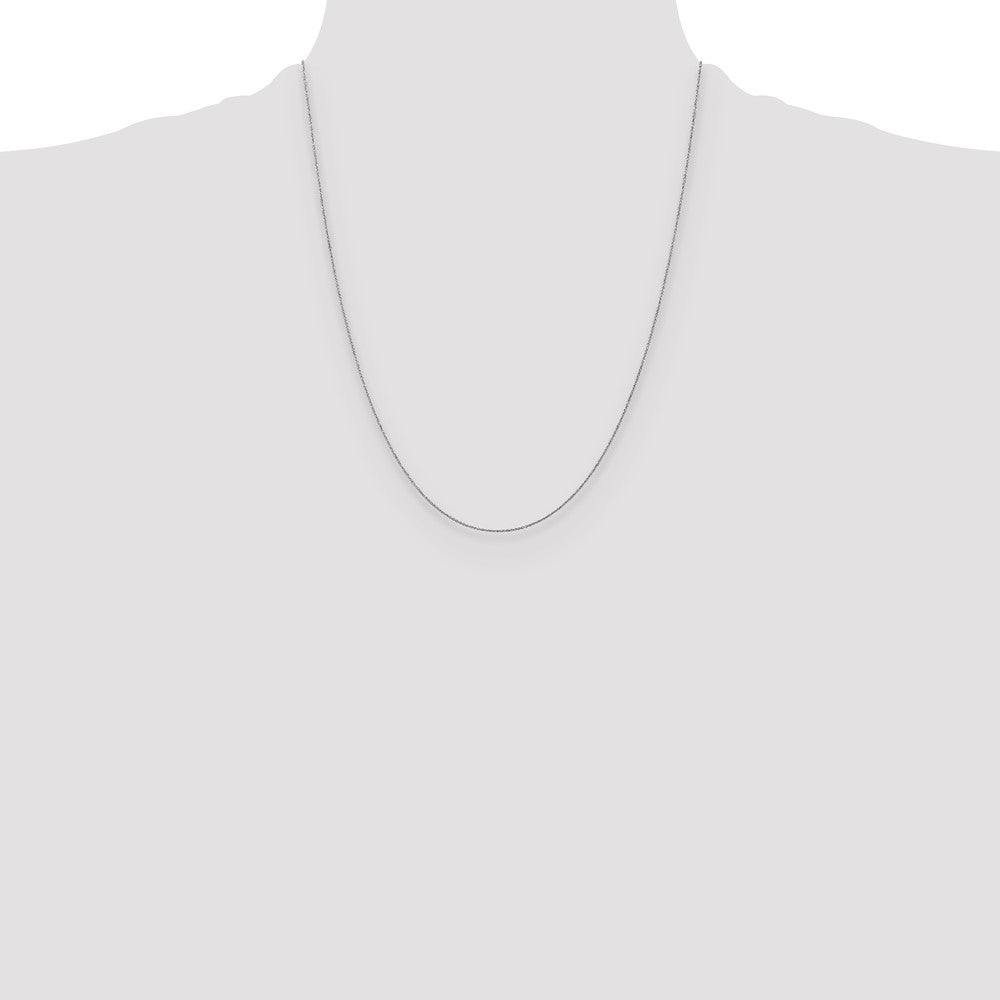 14k WG .75mm Round Open Link Cable Chain (0.64 grams)