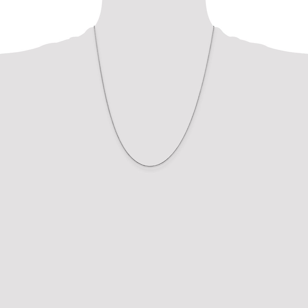 14k WG .6mm D/C Round Open Link Cable Chain (0.58 grams)