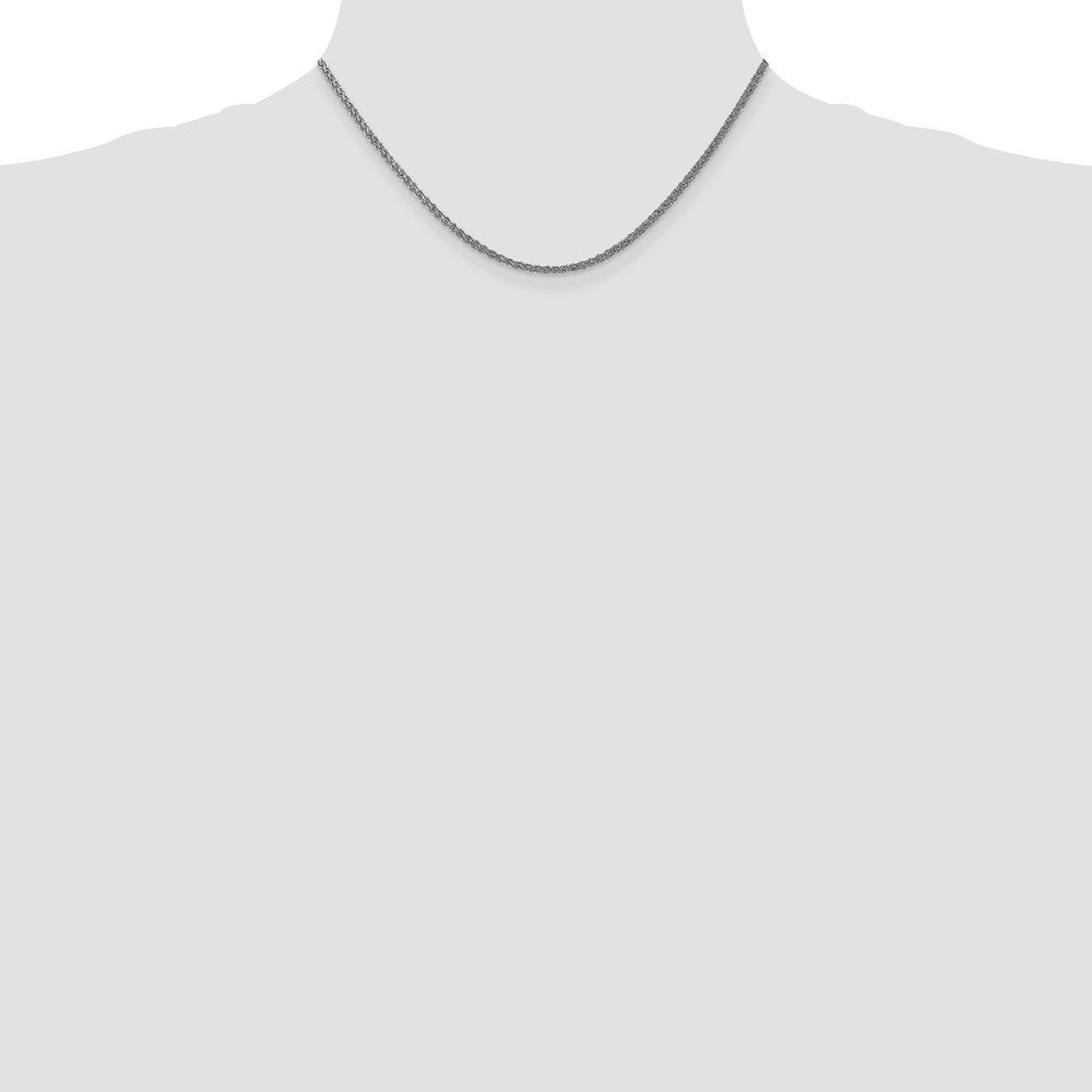 14k WG 1.05mm Spiga with Spring Ring Clasp Chain (1.78 grams)