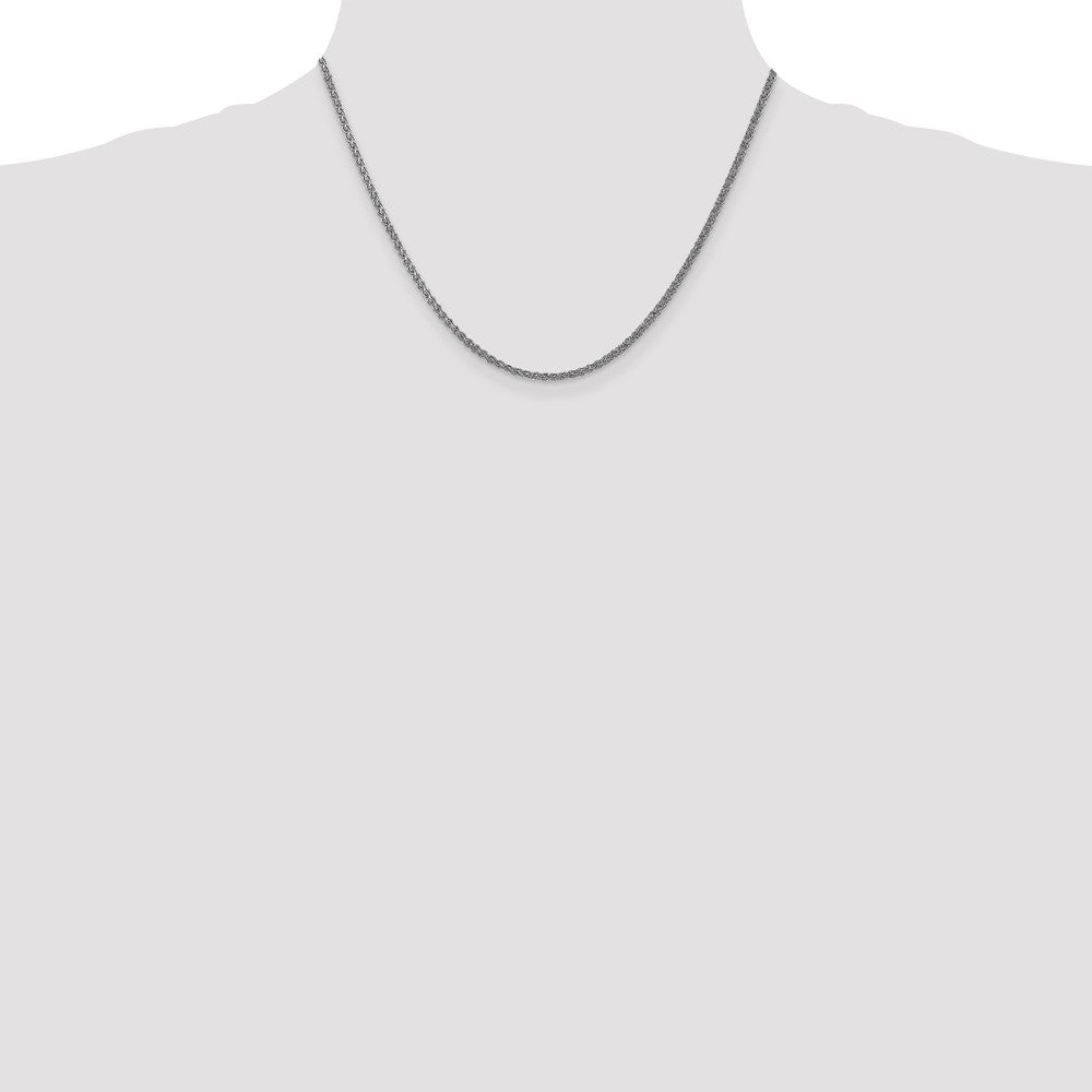 14k WG 1.05mm Spiga with Spring Ring Clasp Chain (1.78 grams)