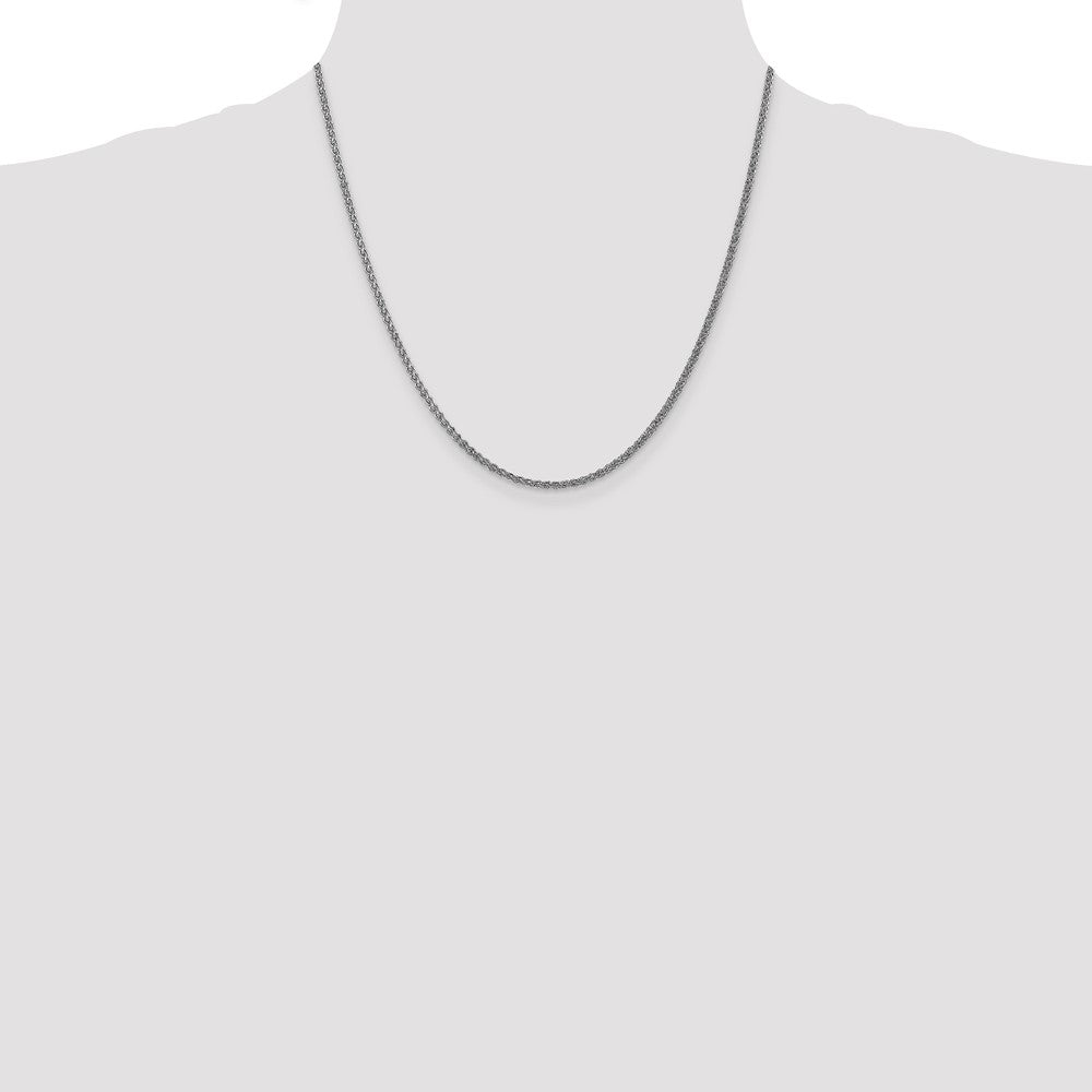 14k WG 1.05mm Spiga with Spring Ring Clasp Chain (1.78 grams)