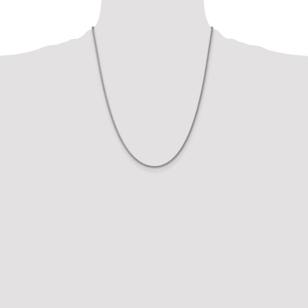 14k WG 1.05mm Spiga with Spring Ring Clasp Chain (1.78 grams)