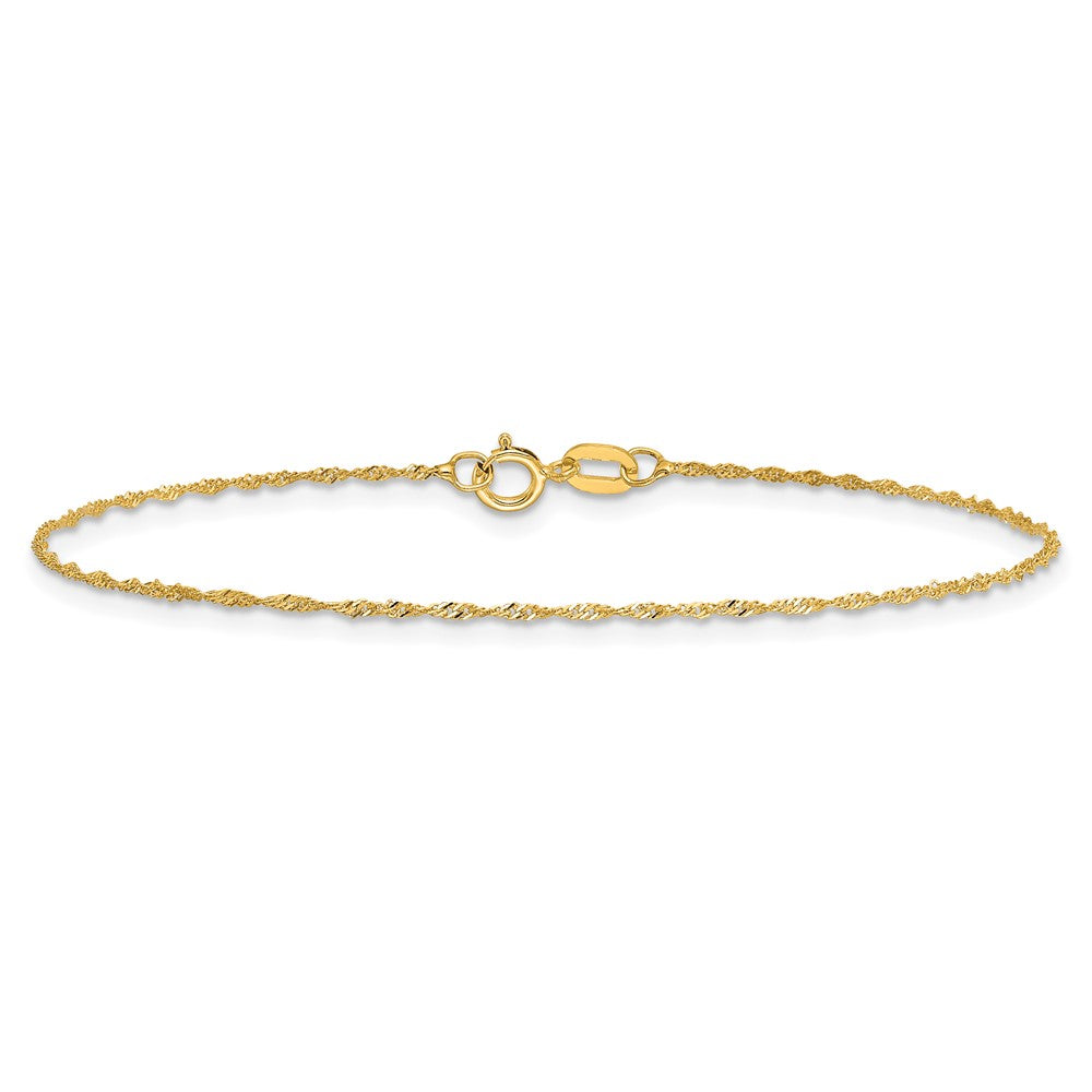14k 1mm Singapore Chain Bracelet (0.31 grams)