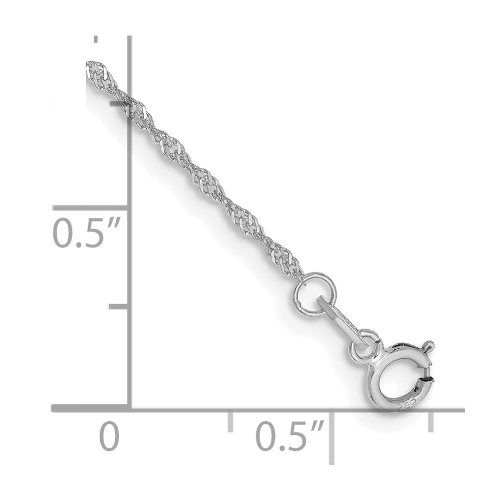 14k WG 1.1mm Singapore Chain Bracelet (0.44 grams)