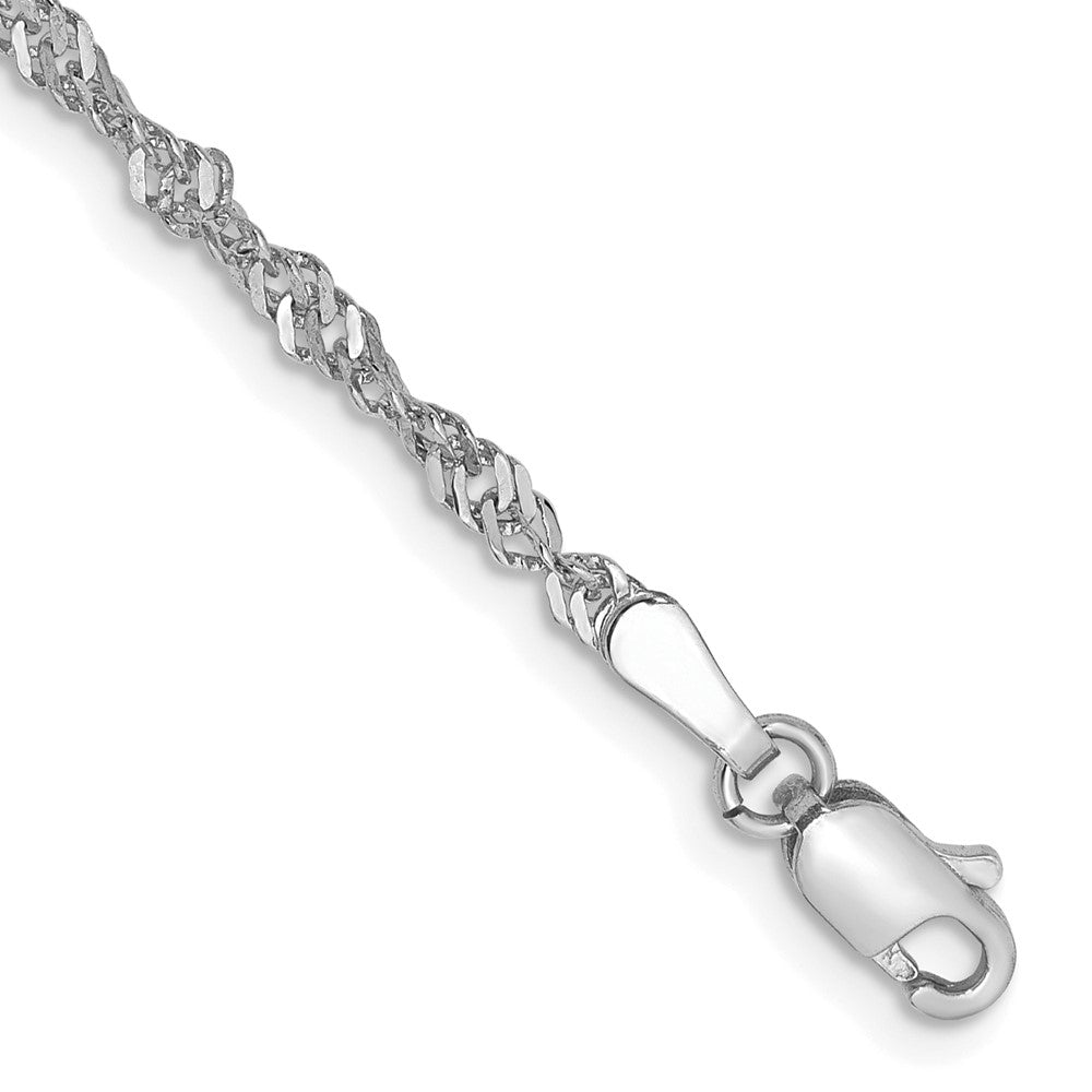 14k WG 2.0mm Singapore Chain Bracelet (1.68 grams)