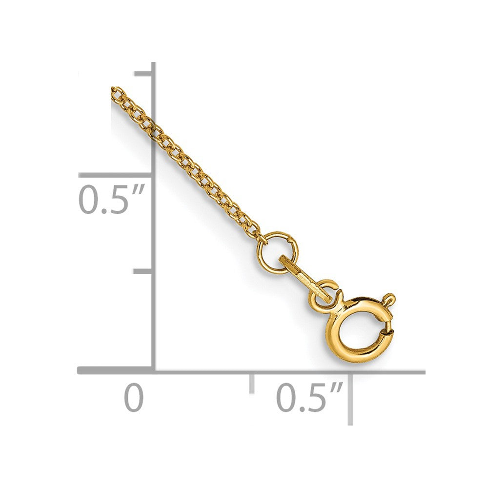 14k .9mm Cable with Spring Ring Clasp Chain Bracelet (0.69 grams)