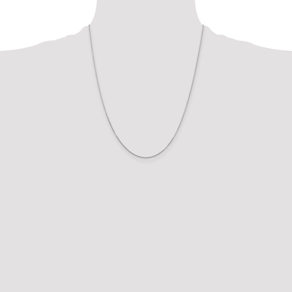 14k WG .8mm D/C Round Open Link Cable Chain (1.07 grams)